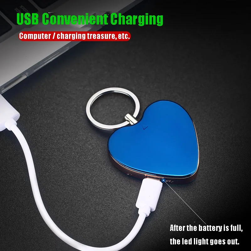 Подвеска в форме сердца, usb зарядка, Электронная зажигалка, оригинальные металлические зажигалки для сигарет, креативный подарок на заказ