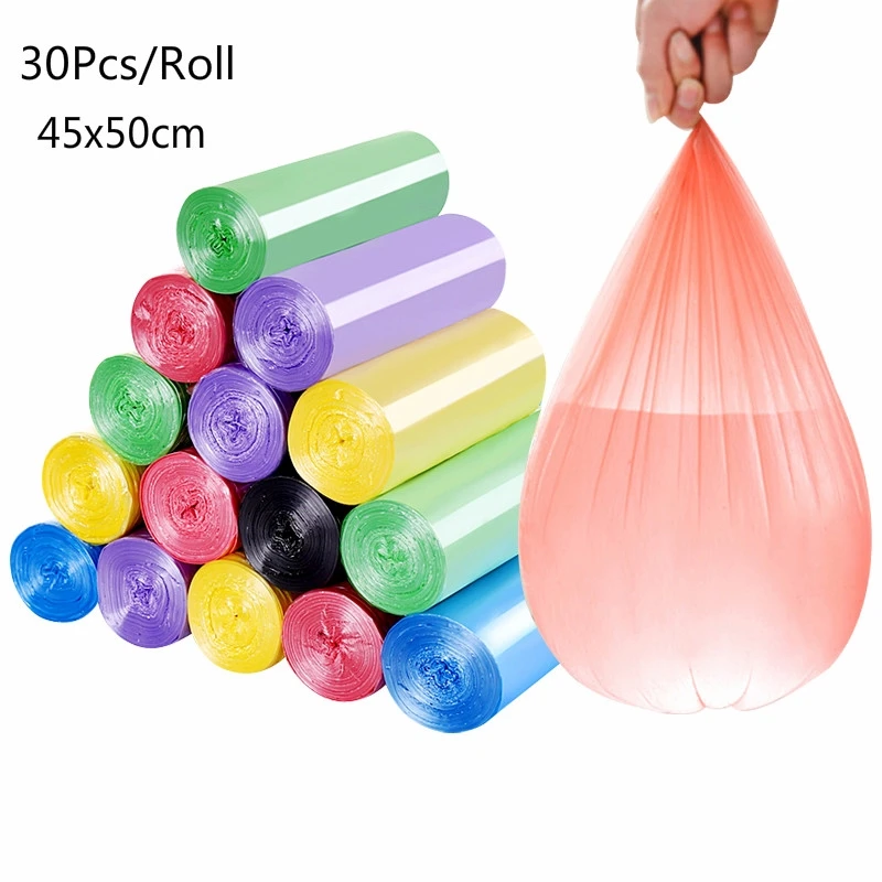 

30Pcs/roll 45*55cm Kitchen Garbage Bag / Thickened Breakpoint Cleaning Waste Bag / Plastic Trash Bag Home Waste Trash Bags