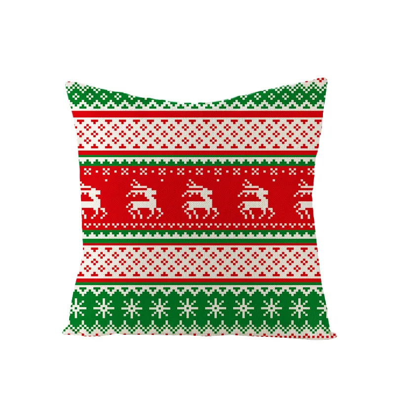 Рождественская льняная наволочка квадратной формы прикроватные диван наволочка рождественское Подушка диванная декоративная домашний декор размером 45*45 см - Цвет: 12