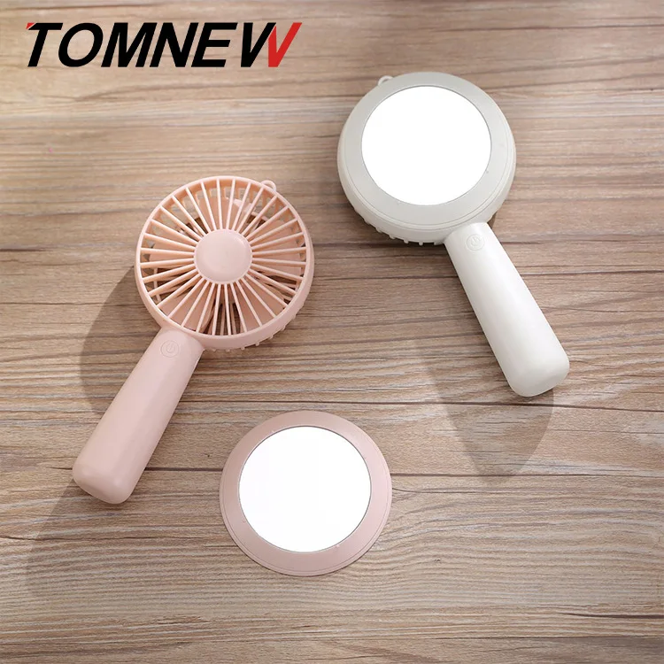 

Summer Hot Sales Creative Hand-Held Mirror Fan Convenient USB Fan Desktop Rechargeable Fan Office Small Fan