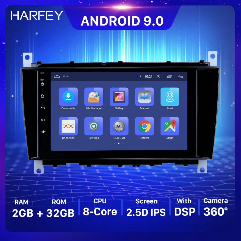 Harfey Android 9 0 GPS автомобильный радиоплеер для Mercedes Benz C Class C55 / CLC W203 /CLK W209 /CLS W219 2004