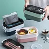 New Lunch Box Bento Box for Student Office Worker Double-layer Microwave Heating Lunch Container Food Storage Container ► Photo 1/6