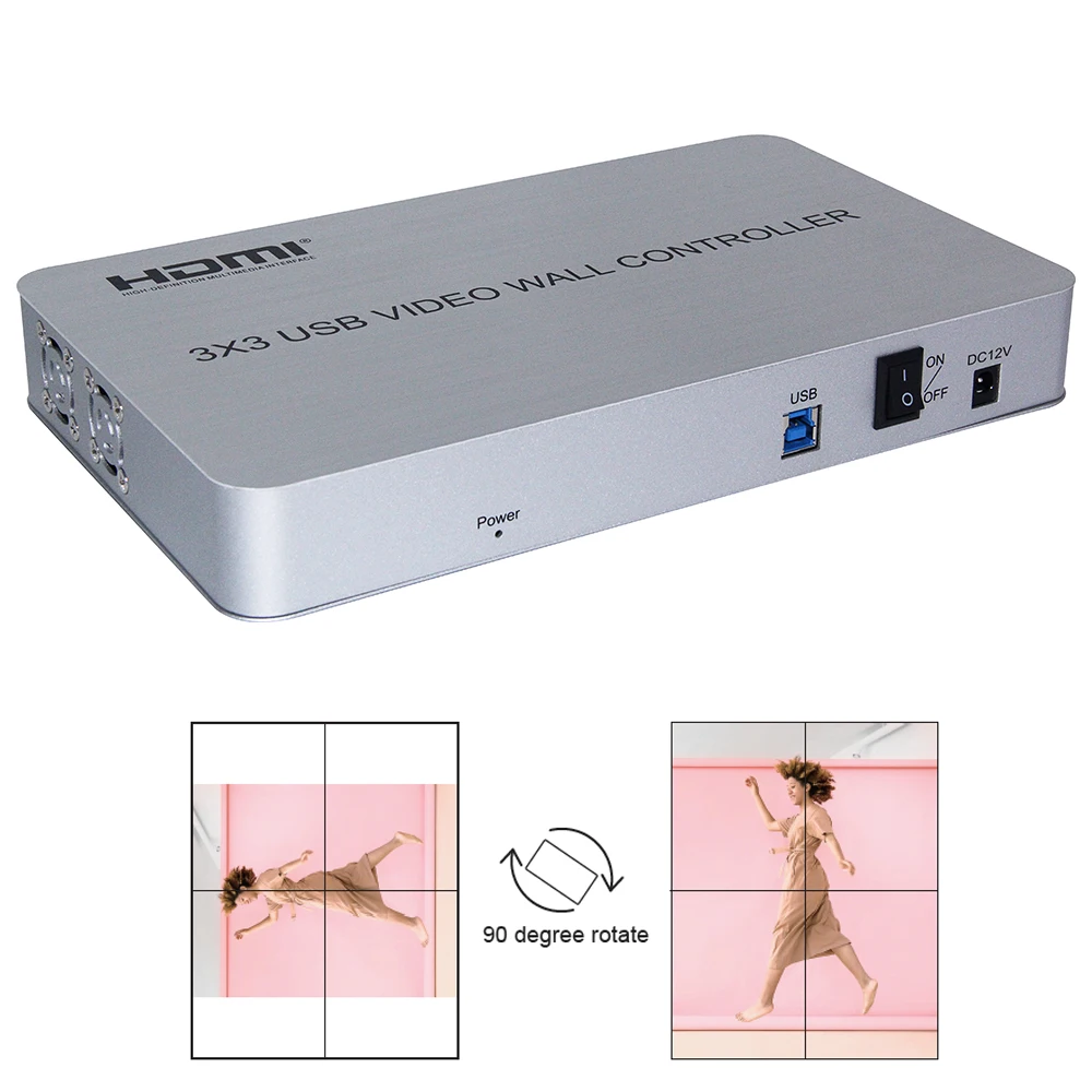 USB3.0 HDMI 4K видео настенный контроллер 3x3 HDTV lcd DJ видео настенный процессор адаптер 1x9 hdmi разветвитель соединитель Сращивание сшивание
