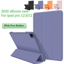 Étui intelligent en Silicone avec porte-crayon pour Ipad Pro 10 2 7e génération A2197 Air 4, A2228 A2231 A1980 A2013 A2229