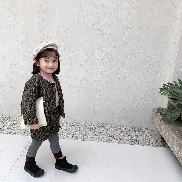 Детская осенне-зимняя коллекция года, новое корейское модное пальто с длинными рукавами и шорты комплекты из двух предметов одежда для детей