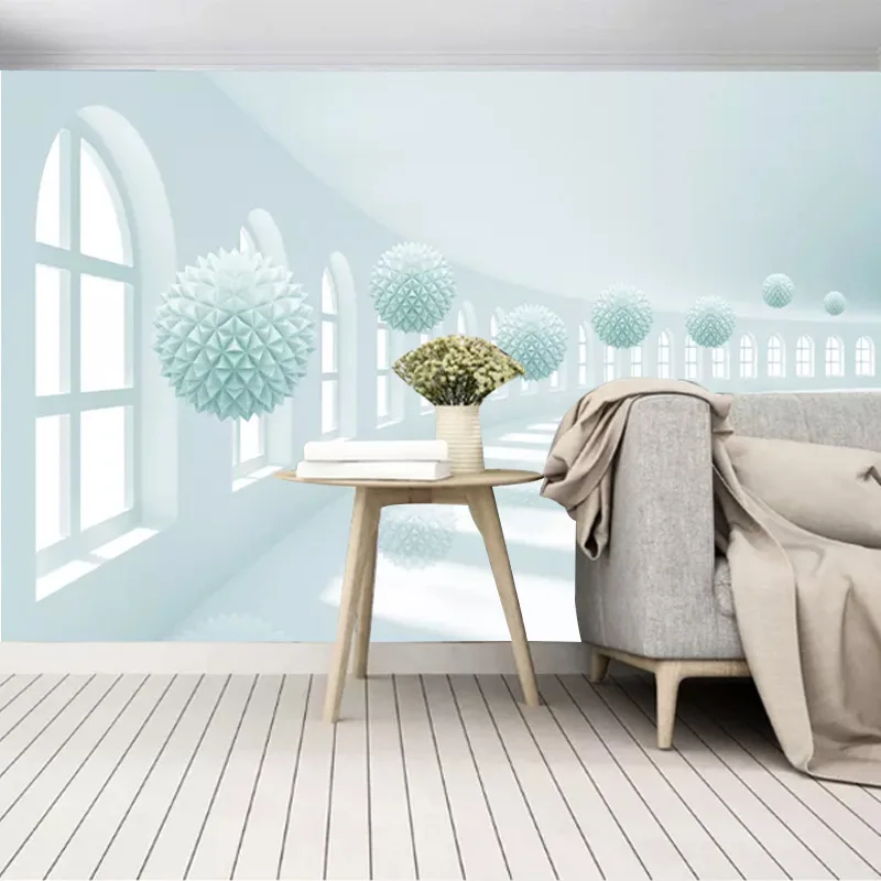 

Customizable Seamless Whole Piece 3D Mural 5D Abstract Spherical Space Living Room Bedroom Sofa TV Background Wallpaper