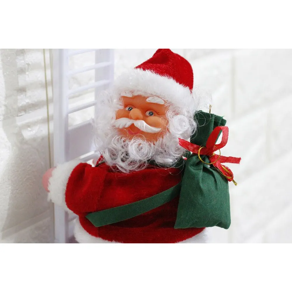 Рождественский орнамент Санта-Клауса, креативная плюшевая кукла Санта-игрушка, которая поднимется по трапу, рождественские украшения