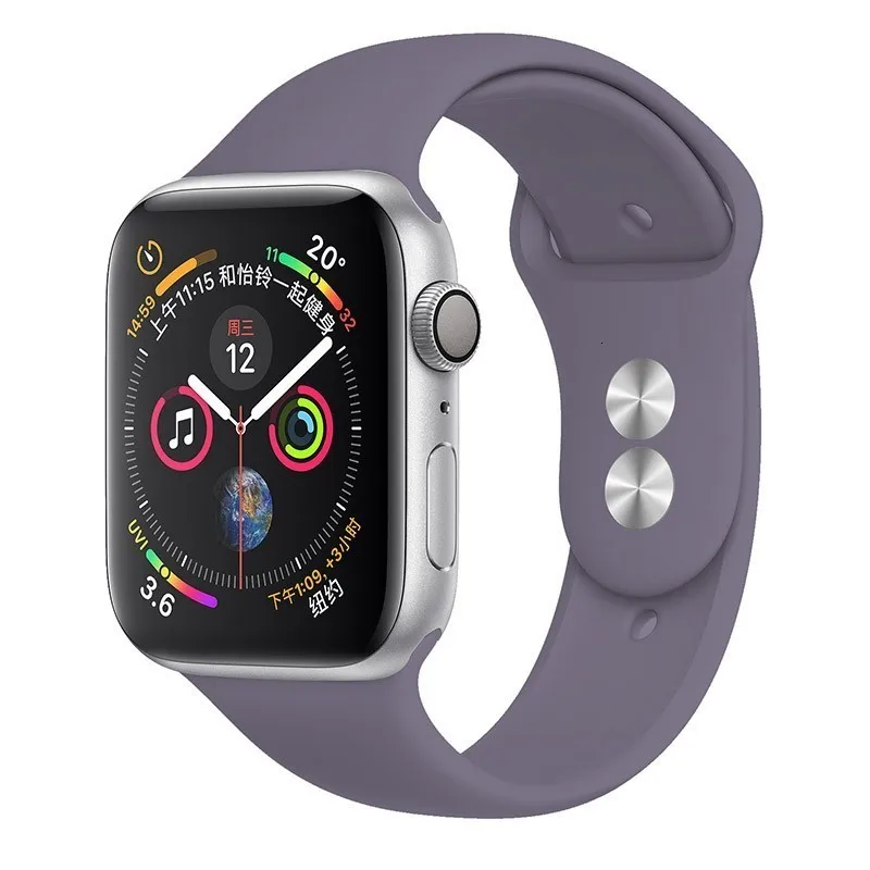 09 Brick green Силиконовый ремешок для Apple Watch band 44 мм 42 мм iwatch series 5 4 3 2 1 браслет 40 мм 38 мм pulseira умные часы аксессуары петля - Цвет ремешка: 09 Brick green
