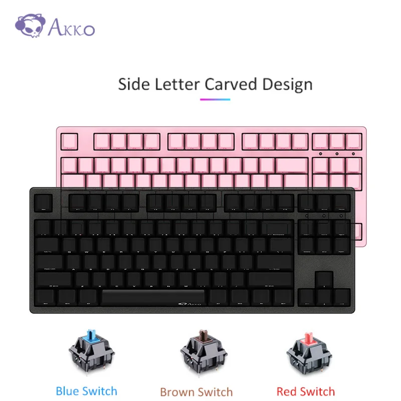 

Original AKKO 3087 Game Mechanical Keyboard 87 Keys Cherry Switch Side Carved Letter 1ms Speed Type-C USB Wired Computer Gamer