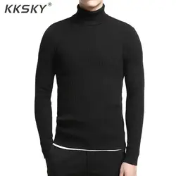 Мужские свитера и пуловеры, хлопковые мужские водолазки высокого качества, повседневные однотонные топы с длинными рукавами, 5 цветов, 100%
