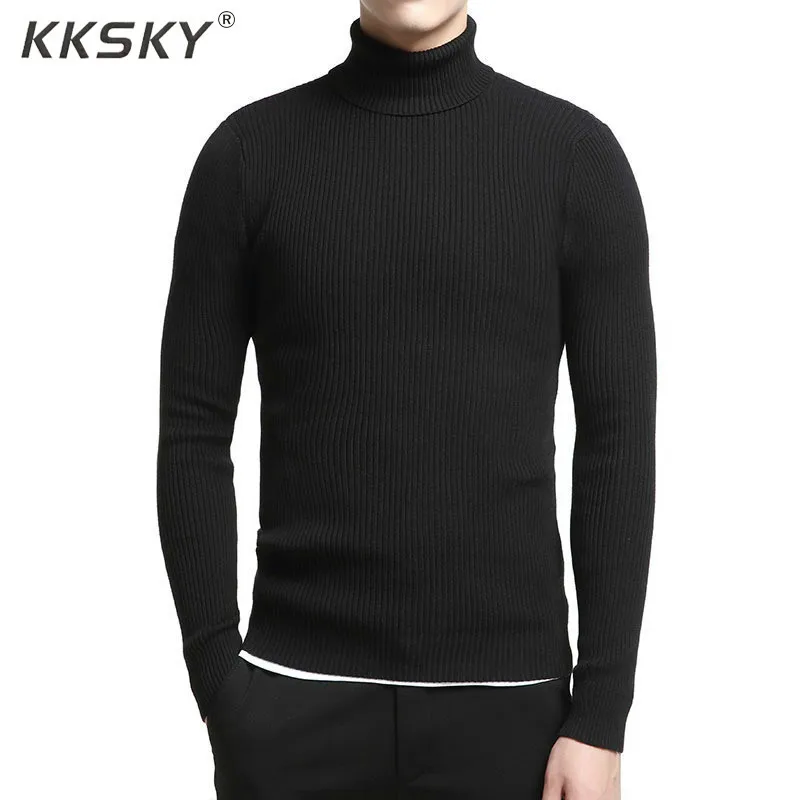 

Man Sweaters And Pullovers cotton Men's Turtleneck High Quality Long Sleeve Casual Solid Tops 5 Colors 100% Cotton coats homme