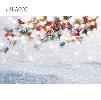 

Winter Backdrops For Photography Shiny Dots Snowflake Pine Polka Dots Outdoor Scenic Photo Background Photo Studio Photophone