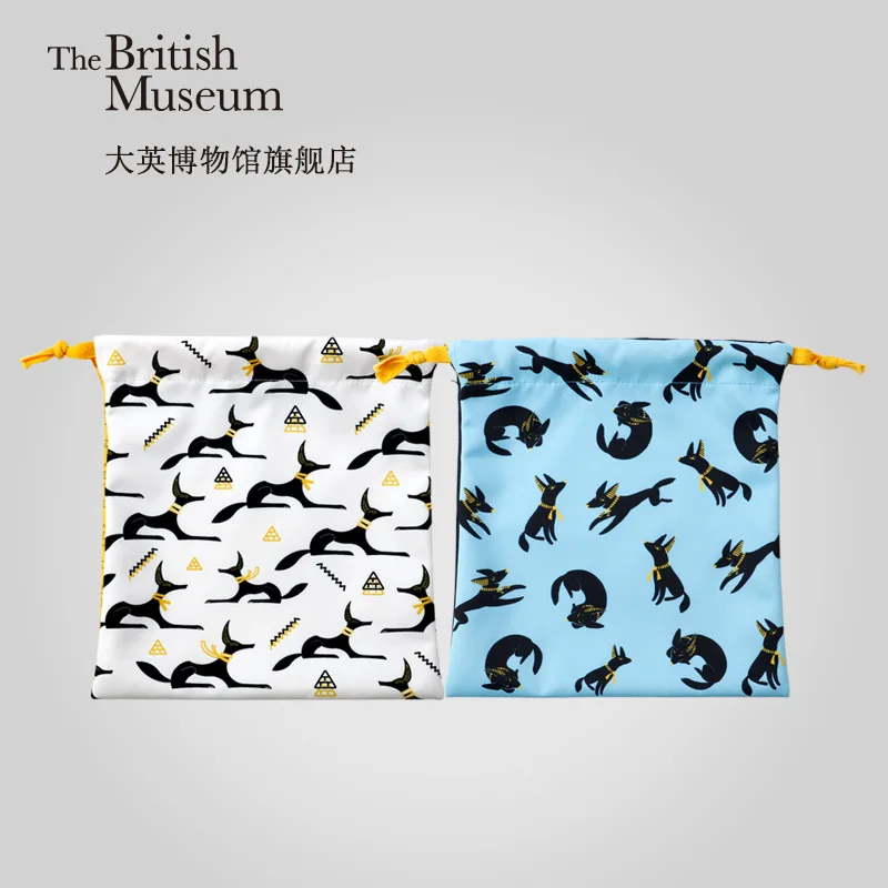 

Creative Museum Travel Anubis Drawstring Bag Drawstring British Official Blue White INS Sporty Small