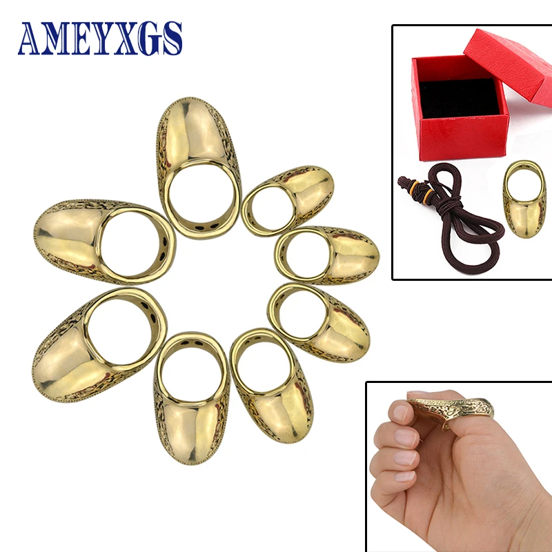 Archery 16-23mm Copper Thumb Finger Guard Ring Protector Bow Shooting Hunting 