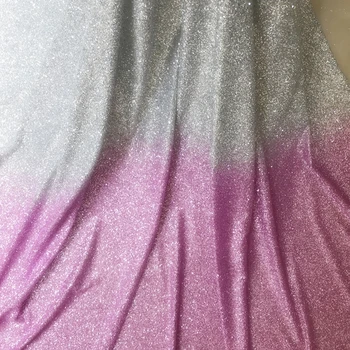 

1Yard Pink Gradient encryption bronzing fabric 2style mesh Dress fabricFF55A