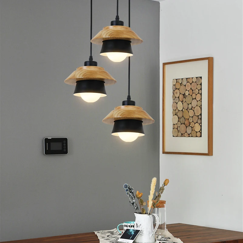 27 Wholesale E Modern Nordic Lamp Wooden Indoor Decorative Pendant Light Hanging Lamp hanging lamp