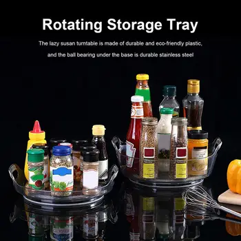 

Turntable Kitchen Pantry Spice Rotating Tray Organizer Round 360 Desktop Seasoning Bottle Cosmetic Storage