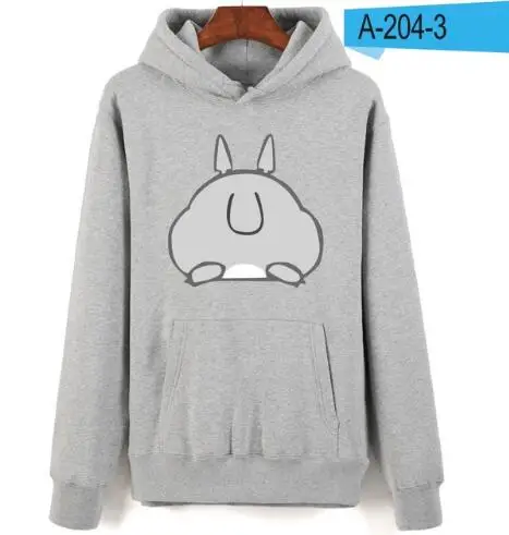 Gray Осенняя Новинка зимы толстовки Тоторо для мальчиков и девочек милый чехол для телефона Funy уличная Длинная толстовка "кавай" Для мужчин/Для женщин с капюшоном для пары Модные пальто - Цвет: Gray