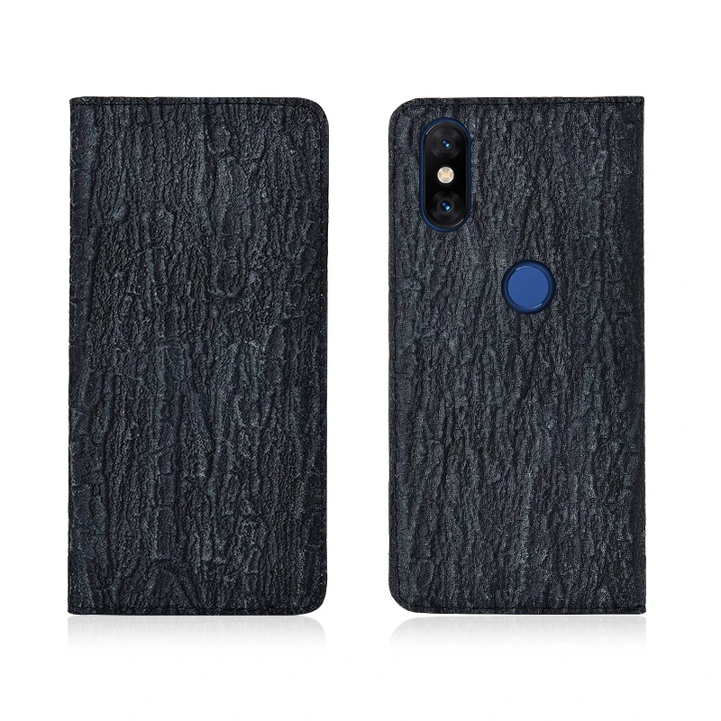 Роскошный Магнитный чехол с узором древесной коры из натуральной кожи для