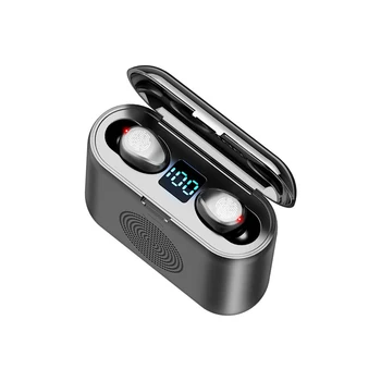 

F9 Bluetooth 5.0 TWS Touch Earphone Stereo LED Power Display Charging Box With Speaker LED Smart 5.0 Digital Display Three-in-on
