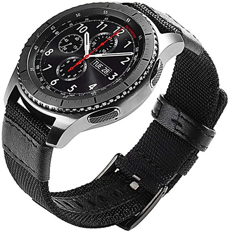 Для samsung Galaxy Watch 46 мм gear S3 Frontier классический ремешок 22 мм нейлон с кожаным ремешком браслет для huawei часы GT полосы