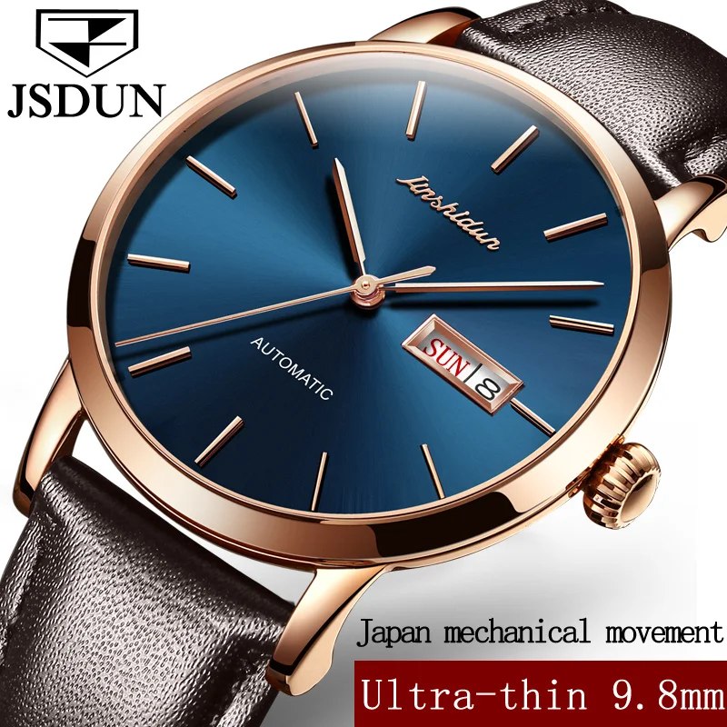 

JSDUN Mechanical Watch Switzerland Tourbillon Watches Leather Business Automatic Watch Sapphire Crystal Water Resistant