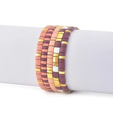 Miyuki Tila браслеты ниша смешанные цвета Tila Miyuki браслеты из бисера для женщин ювелирные изделия