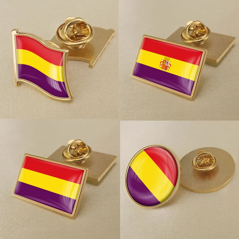 

Spanish Republic Flag Lapel Pins Broochs Badges