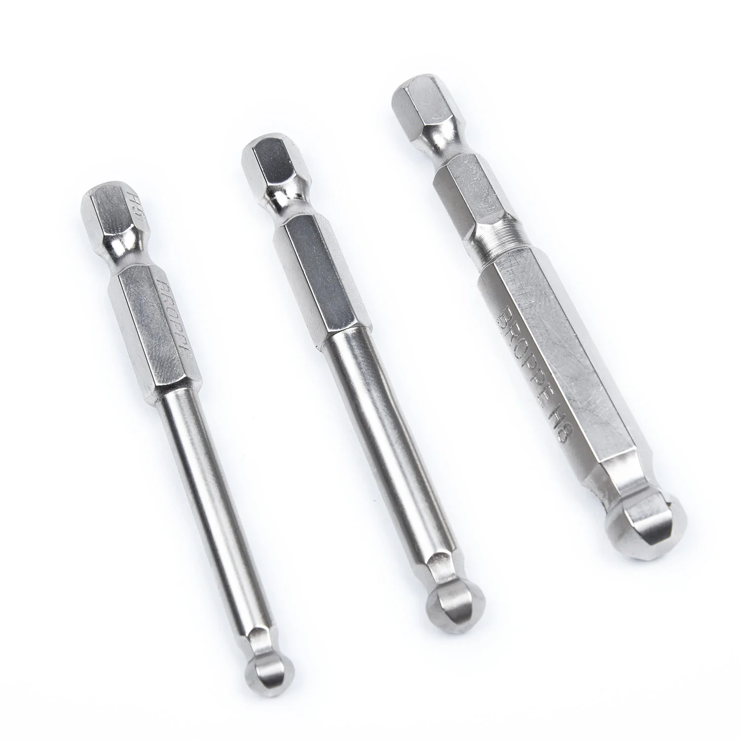 High Quality 7pcs Ball End Hex Screwdriver Bits Magnetic Metric S2 Steel Hexagon Head 65mm