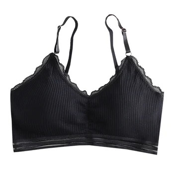 

Lace Bra Cotton Fabric Wrapped Chest Adjustable Shoulder Straps For Girls