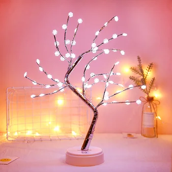 

LED Tree Lights Table Lamp Battery USB Powered Birthday Gifts Indoor Led String Light For Party Home Decoration Xmas Tree