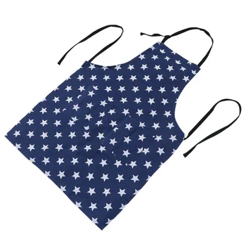 

1 Pc Five-Pointed Star Pattern Apron Thickened Kitchen Apron Cooking Apron with Two Pockets for Home Store（Navy Blue）
