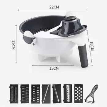 

8 In 1 Multifunction Cutter Carrot Vegetable Potatoes Salad Radish Slicer Peeler Grater Cooking Cutter Kitchen Tool Accessories