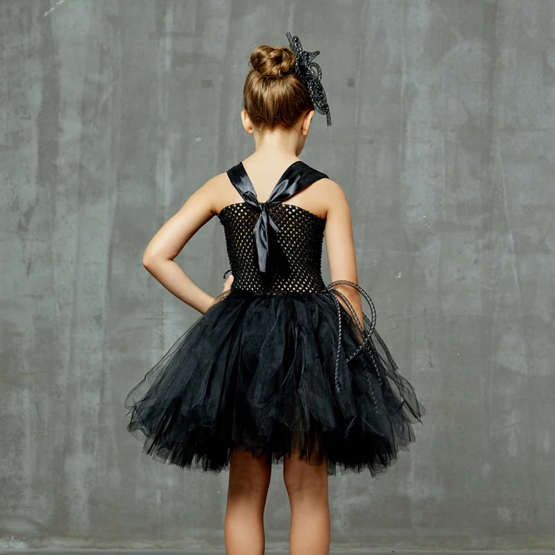 Silly Spider Tutu Dress for Girls Halloween Carnival Party Costume Kids Black Arachnid Animal Dress with Hair Clip Cosplay Dress (7)