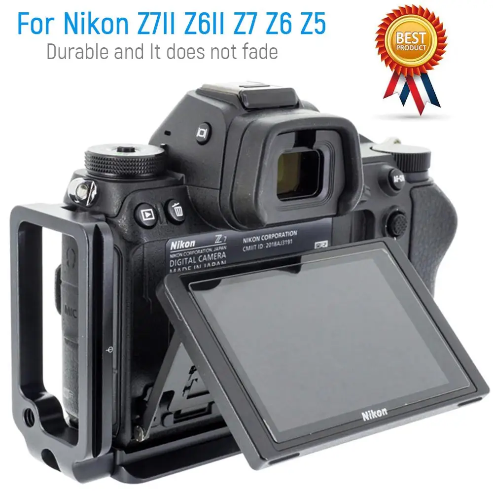 Black Quick Release L Plate Bracket Hand Grip Compatible with Nikon Z7II Z6II Z5
