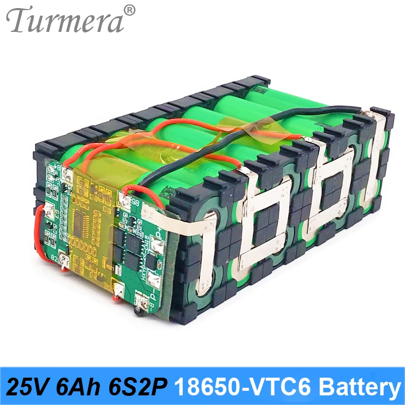Turmera 25V 6Ah 18650 Battery Pack Use VTC6 3000mAh 30A for 6S2P with Balanced BMS for 25V Electric Tool and Medical Device Use 04