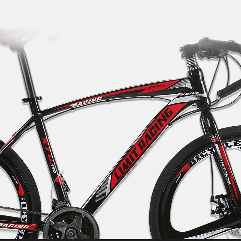Best 26-inch 27 Speed Road Bicycle Dead-Flying Front and Rear Mechanical Disc Brake Three-blade wheel Solid Tire Student Adult 4