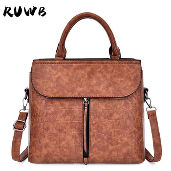 

RUWB 2019 Designer Handbags High Quality PU Leather Crossbody Bags for Women Vintage Handbag Ladies Large Capacity Messenger Bag