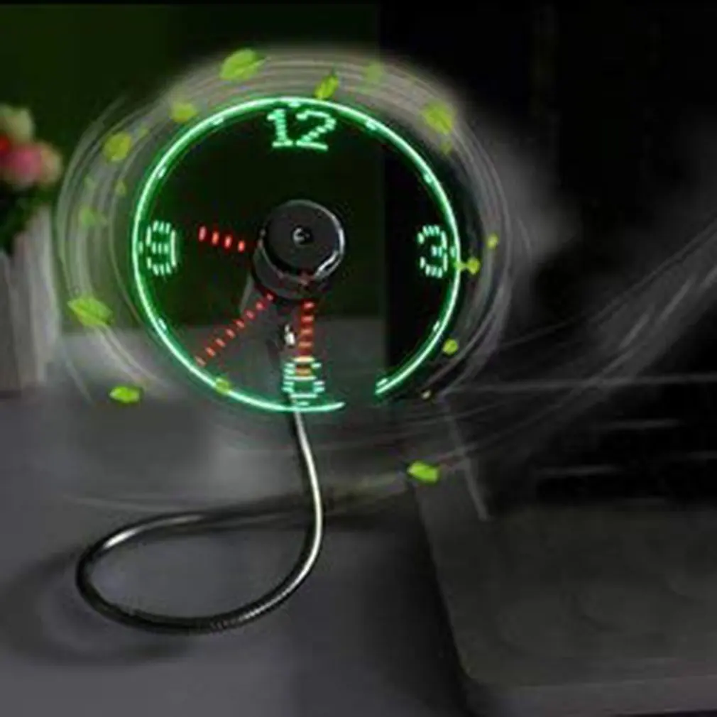 Usb маленький вентилятор Usb Красочный веер часы-вентилятор Usb флэш-вентилятор Usb вентилятор для монтажа Usb креативный вентилятор в форме часов