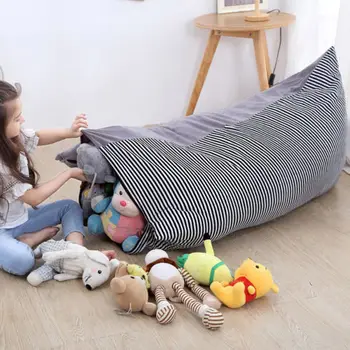 

Largest supplier Extra Large Kids Storage Bean Bag Stuffed Animal Plush Toy Soft Pouch Stripe Sofa Chair