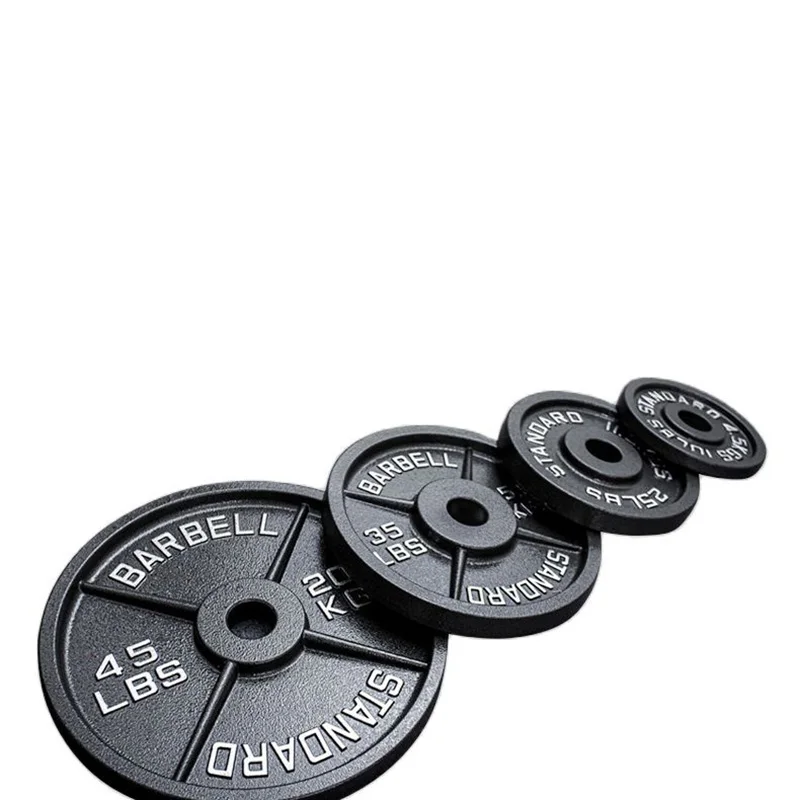 Jiande Plaque de Fer Poids Disque Noire en Fonte de Fer Fitness Plate Grip for Barbell, Plaque