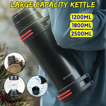 

Large Capacity Stainless Steel Vacuum Flask Kettle 1200/1800/2500ml Thermo Cups Coffee Tea Milk Travel Mug Bottle Thermocup