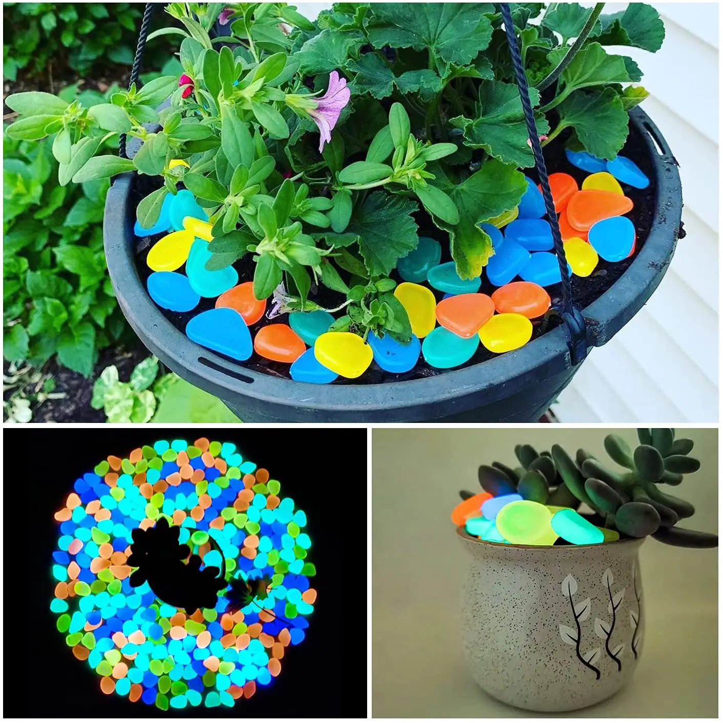 Glow in the Dark Garden Pebbles Glow Stones Rocks for Walkways Garden Path Patio Lawn Yard Decor 20/50pcs