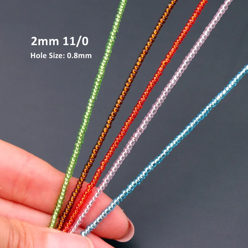 720pcs 2mm Czech Spacer Seed Beads 11/0 Round Glass Bead For DIY Jewelry Making Handmade Craft Garments Accessories 39 Colors | Украшения и