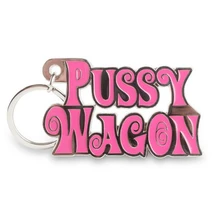1PC Alloy Fashion Movie Kill Bill Series "PUSSY WAGON" Keyring Letter Pendants Accessories For Women Men Gift Keychains