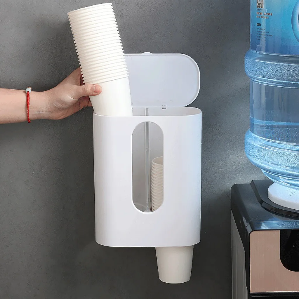 Automatic Disposable Coffee Paper Cup Holder, Kitchen Wall-Mounted, Multifunctional Storage Rack, Home Simple Hanging Rack