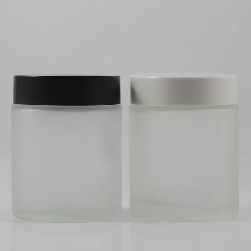 

8pcs/pack 100g Frosted Glass Face Cream Refillable Bottles Empty Leak-proof Cosmetic Sample Container Jar Pot With Liners