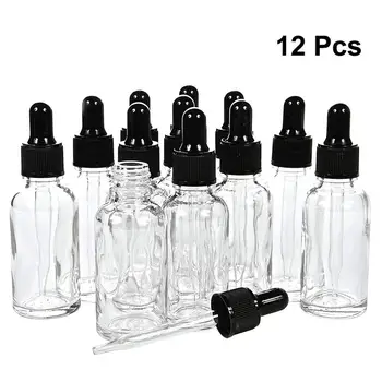 

12Pcs Essential Oil Bottles Glass Refillable Bottles Storage Subpackaging Dropper Bottle Portable Makeup Tools