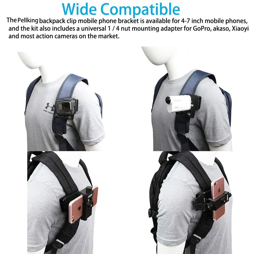 backpack shoulder strap phone holder