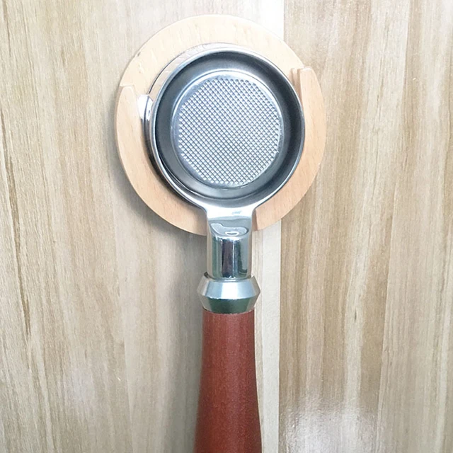 51 Mm/54 Mm -Es Kávéportafilter Tartó Falra Szerelt Állvány Tároló Szilárdfa Barista Szerszámok Kávé Kiegészítők A Breville Delonghi Számára - Image 2